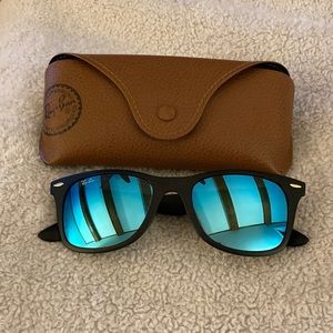 Polarized blue mirrored RayBan sunglasses, WayFarer LiteForce